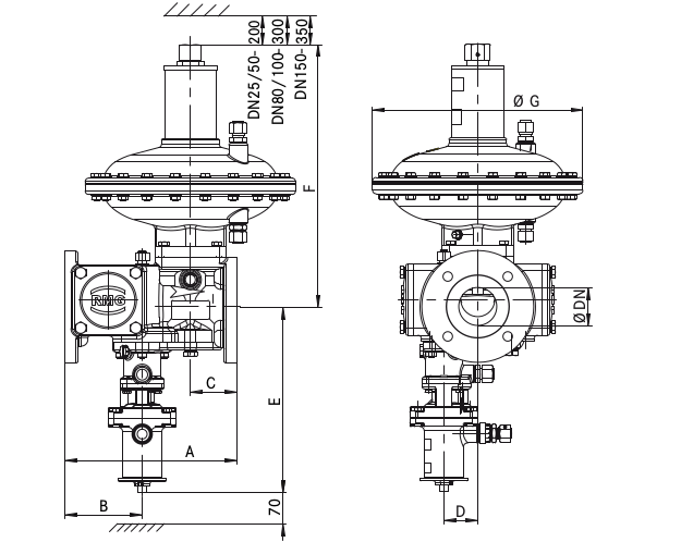 Конструкция регулятора давления газа HON 370